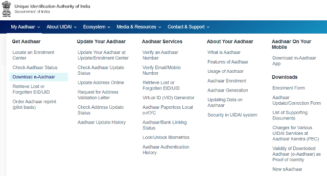 E Adhaar Card Download